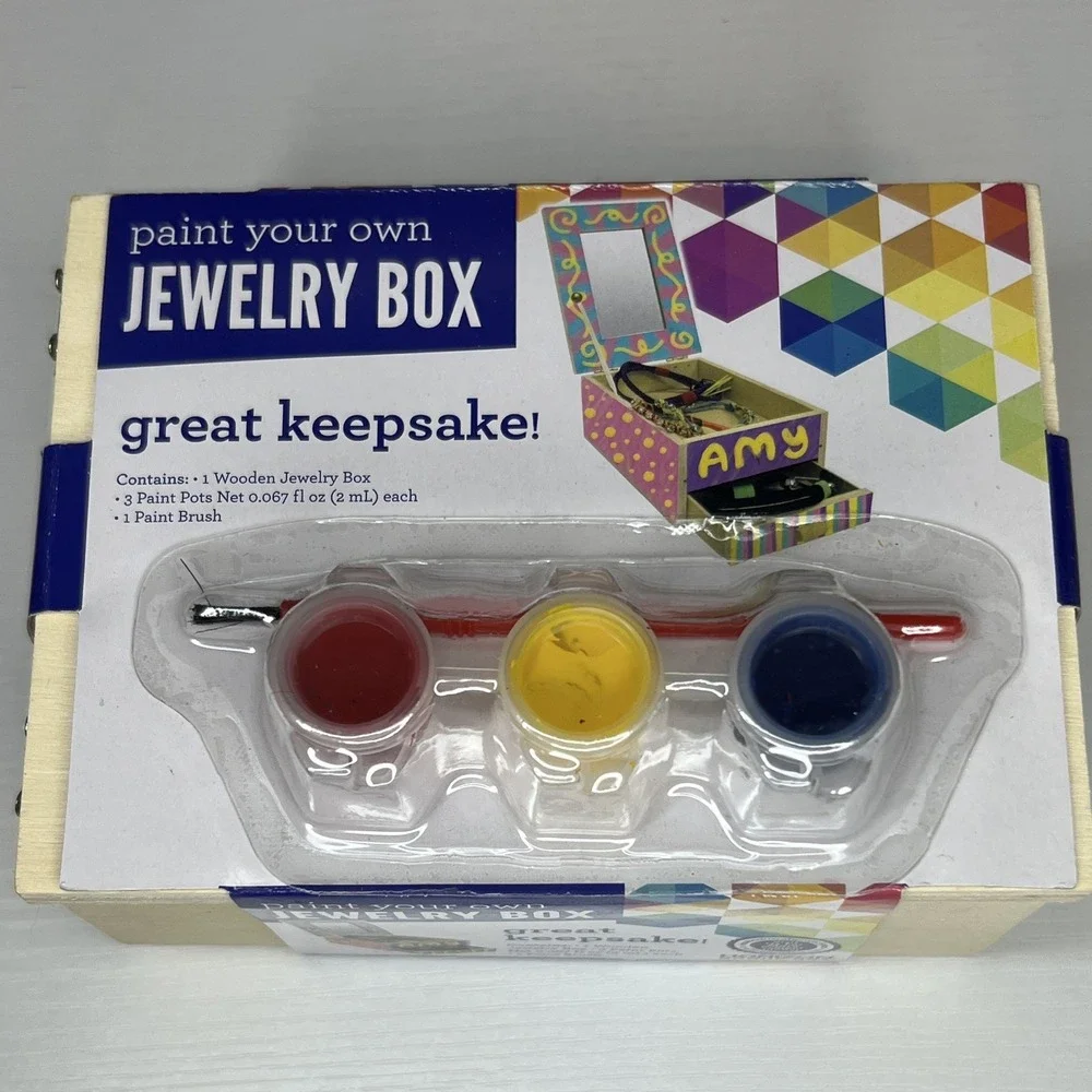 Horizon Group USA Paint Your Own Jewelry Box 53496D Craft Kit Lot w/ Framed Kit